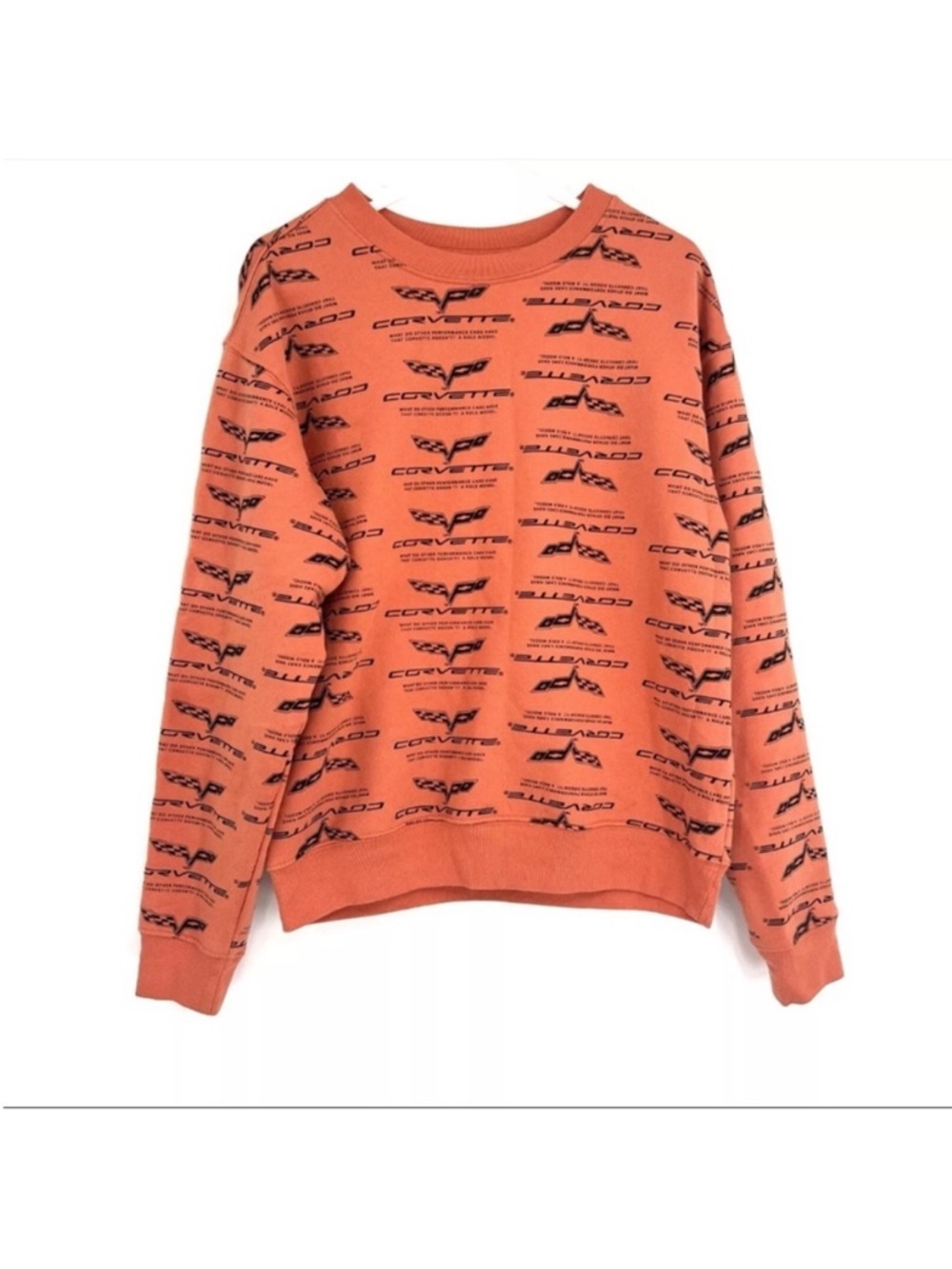 Corvette Logo Orange Crewneck Sweater